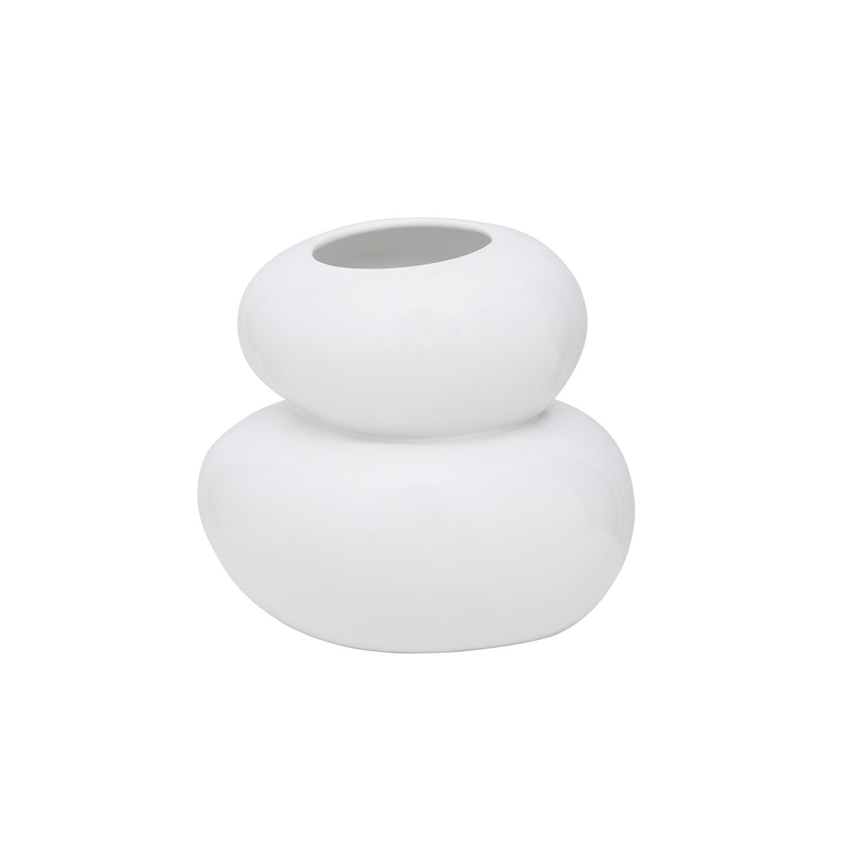 Pebbles - Vaso di maiolica white