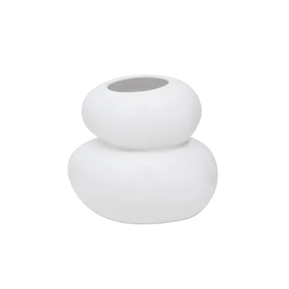 Pebbles - white earthenware vase