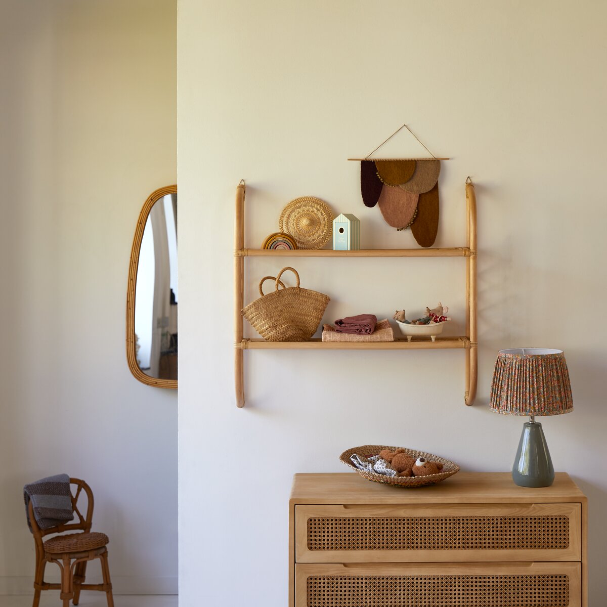 Marius - Kinder-Wandregal aus Rattan Marius - Kinder-Wandregal aus Rattan