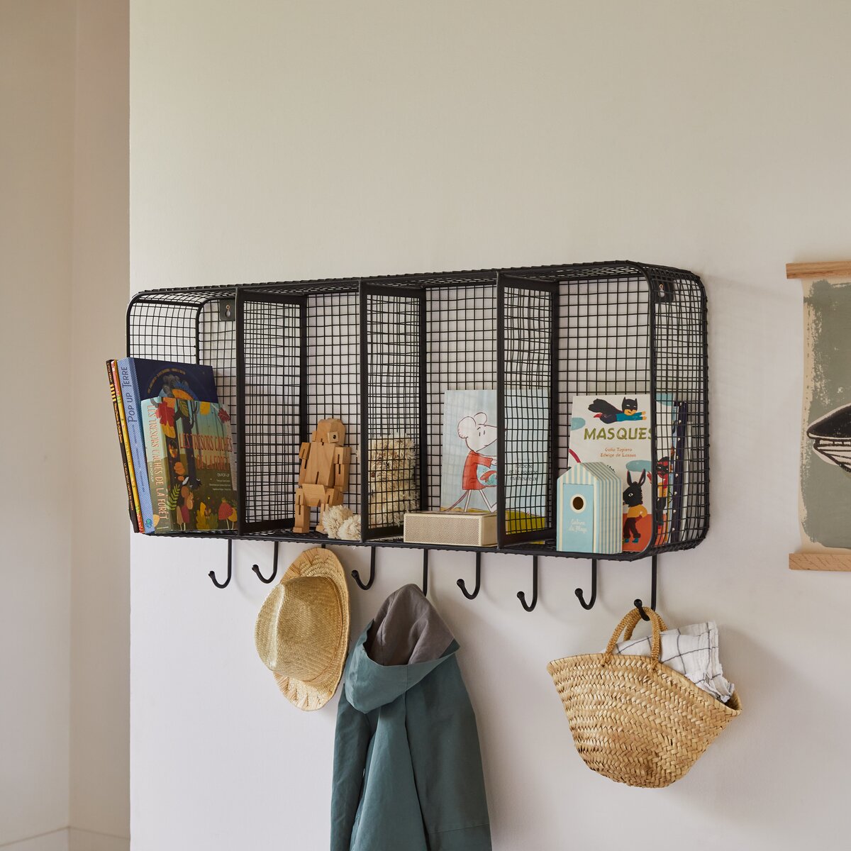 Sona - Appendiabiti rettangolare in metallo per bambini Sona - Appendiabiti rettangolare in metallo per bambini