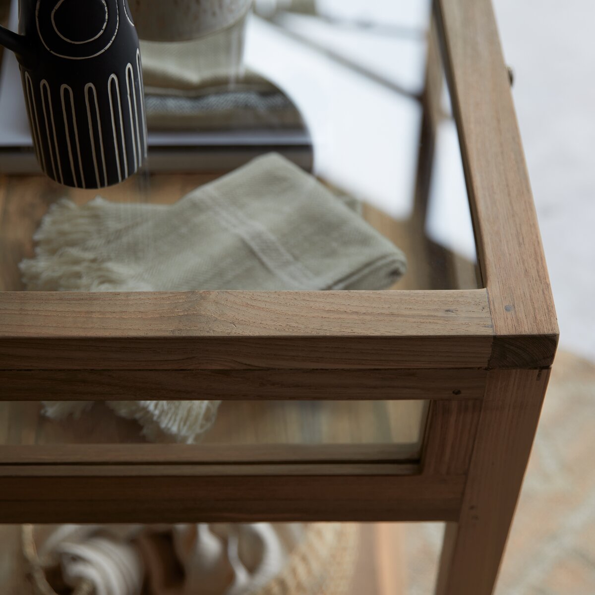 Inès - Glazed solid reclaimed teak console table Inès - Glazed solid reclaimed teak console table