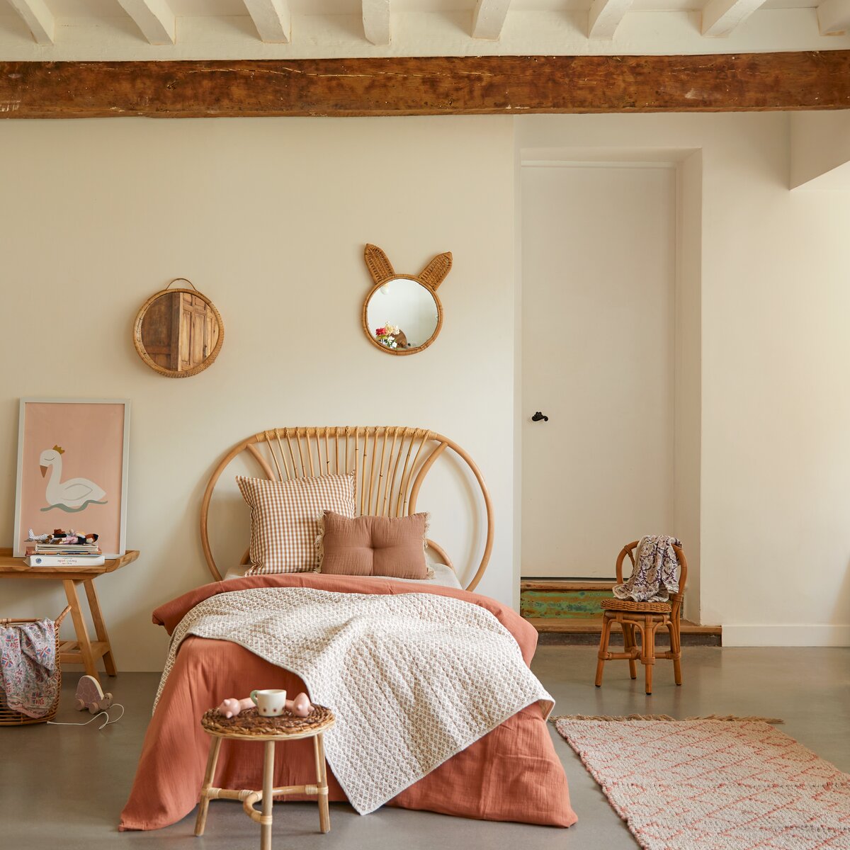 Leontie - Testiera per letto bambini in rattan 120 cm Leontie - Testiera per letto bambini in rattan 120 cm