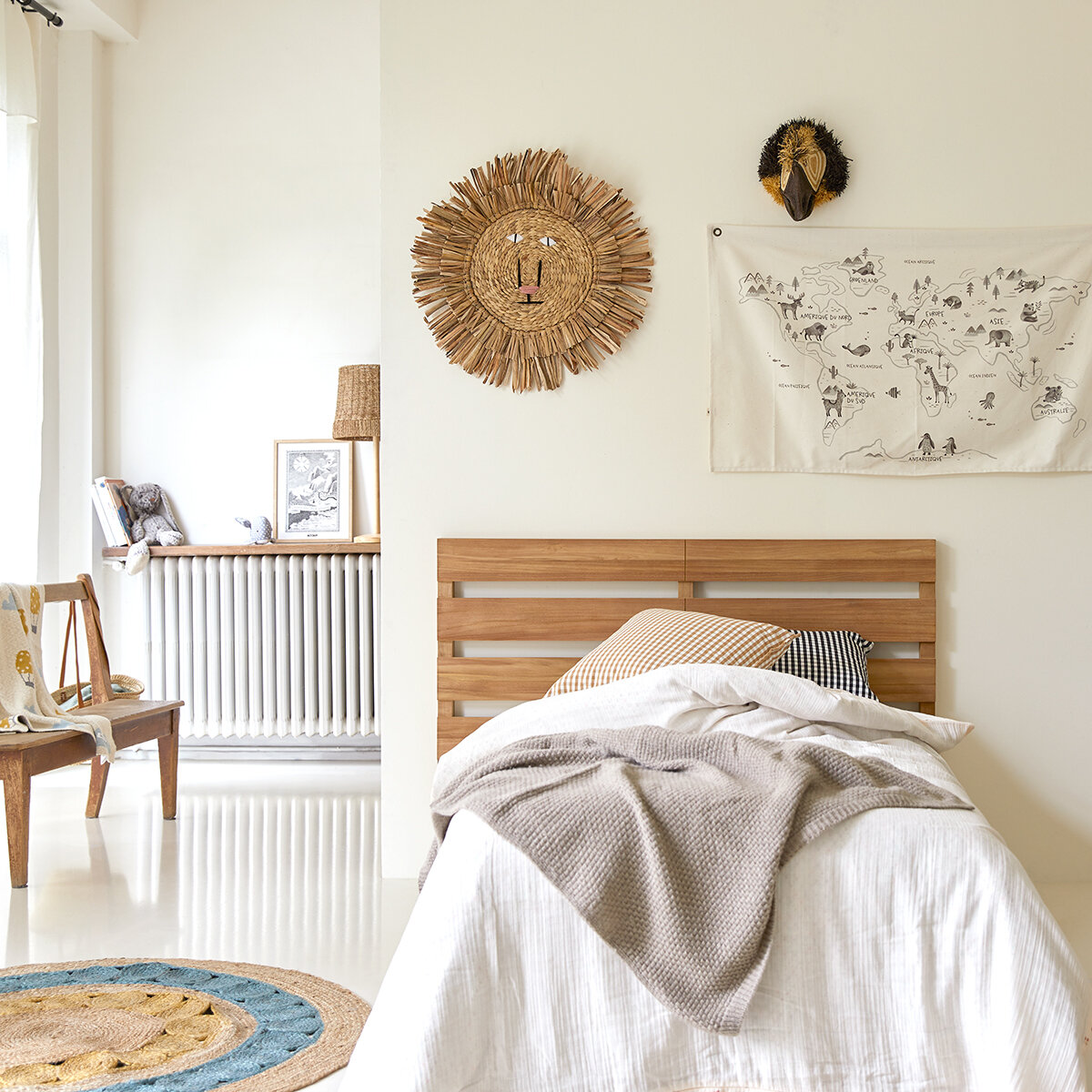 Urbain - Tête de lit enfant en teck massif 135 cm Urbain - Tête de lit enfant en teck massif 135 cm