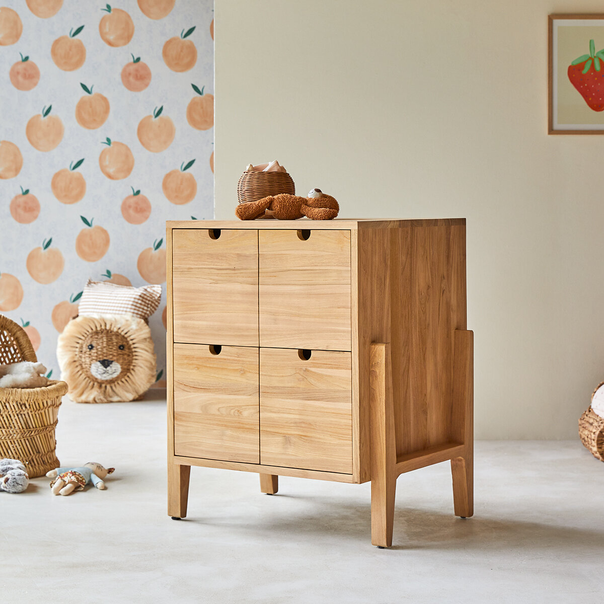 Cassettiera per bambini in teak da 6 cassetti - Mobili portaoggetti per la  camera da letto - Tikamoo