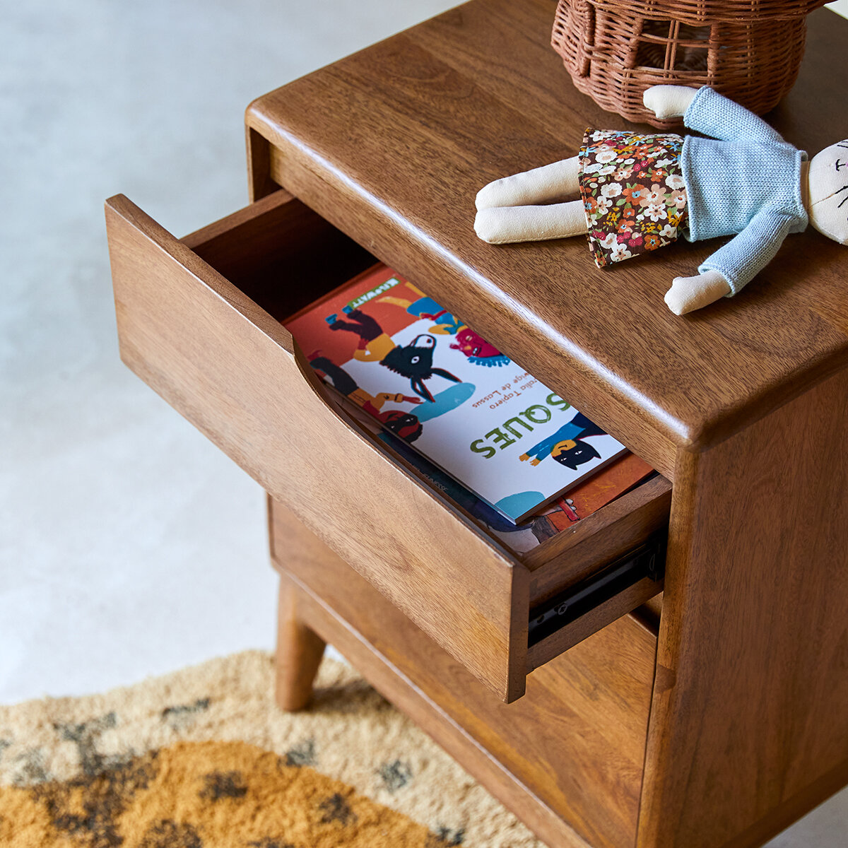 Table de chevet enfant en métal 2 tiroirs - Mobilier de chambre - Tikamoon