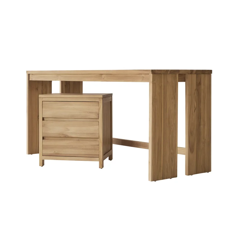 Bureau enfant en teck 160 cm - Mobilier de rangement pour la chambre -  Tikamoon