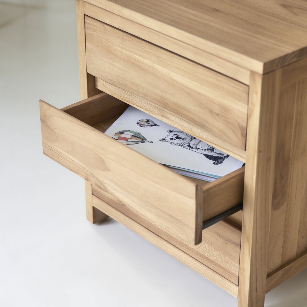 Bureau en bois de chêne massif 160 eden avec caisson de rangement Couleur  bois clair Tikamoon