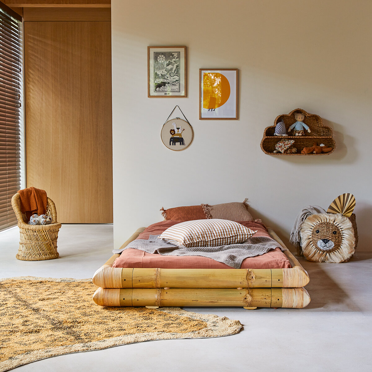 Balyss - Letto futon per bambini in bambù 90x190 cm