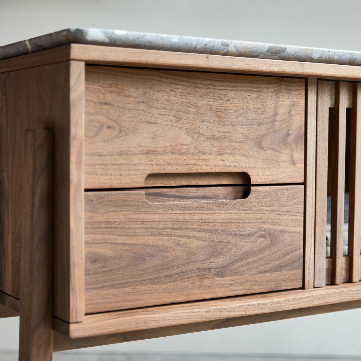 Isaure - Solid walnut and premium terrazzo console table Isaure - Solid walnut and premium terrazzo console table