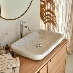 Cilas - Lavabo rectangular Moon de terrazo premium