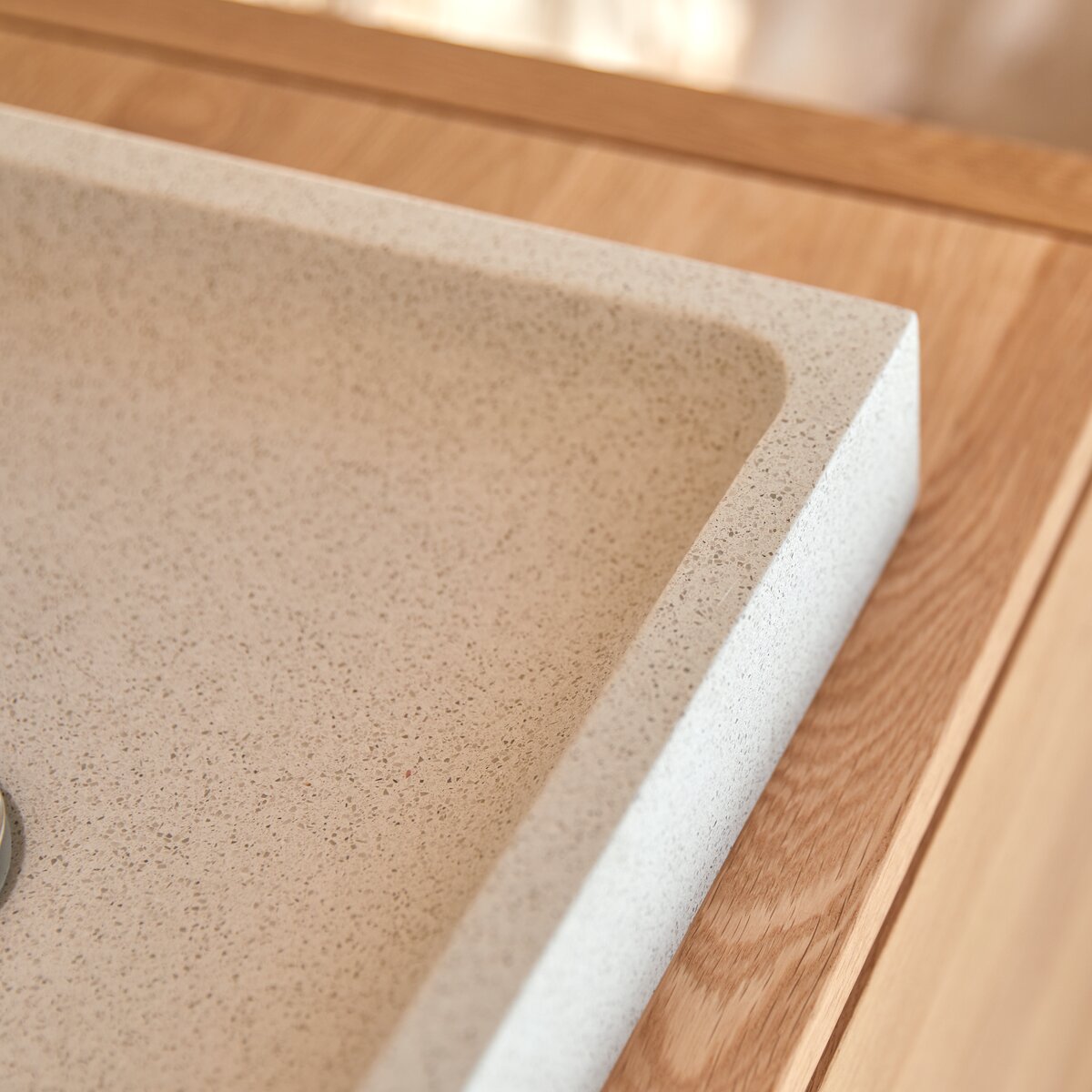 Timon - Vasque carrée en terrazzo premium White Timon - Vasque carrée en terrazzo premium White