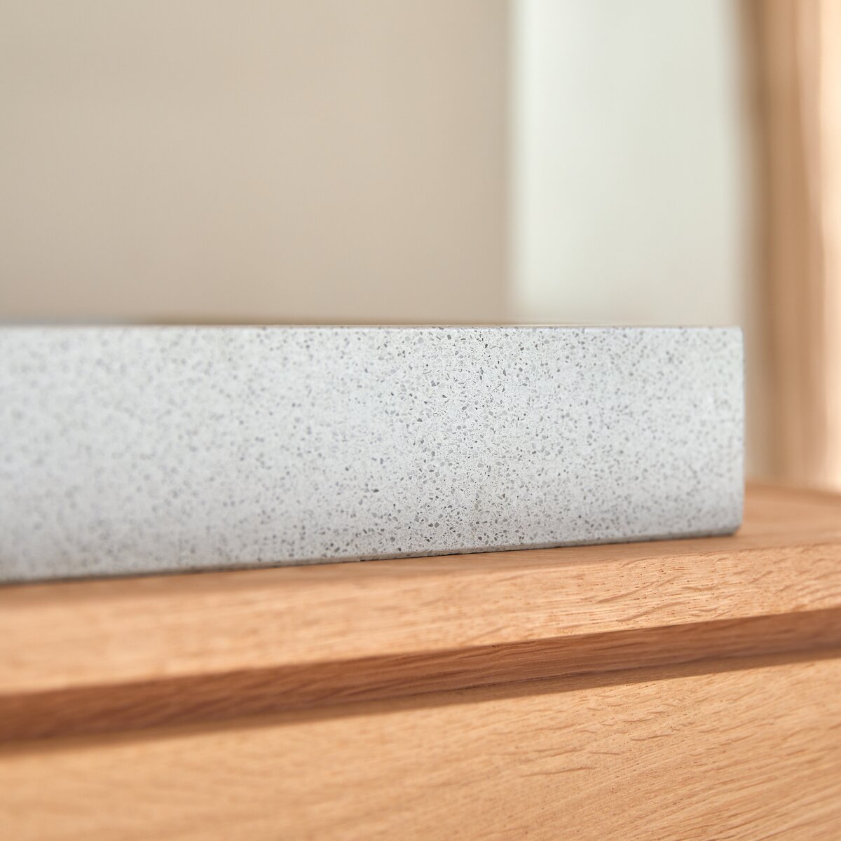 Timon - Vasque carrée en terrazzo premium White Timon - Vasque carrée en terrazzo premium White