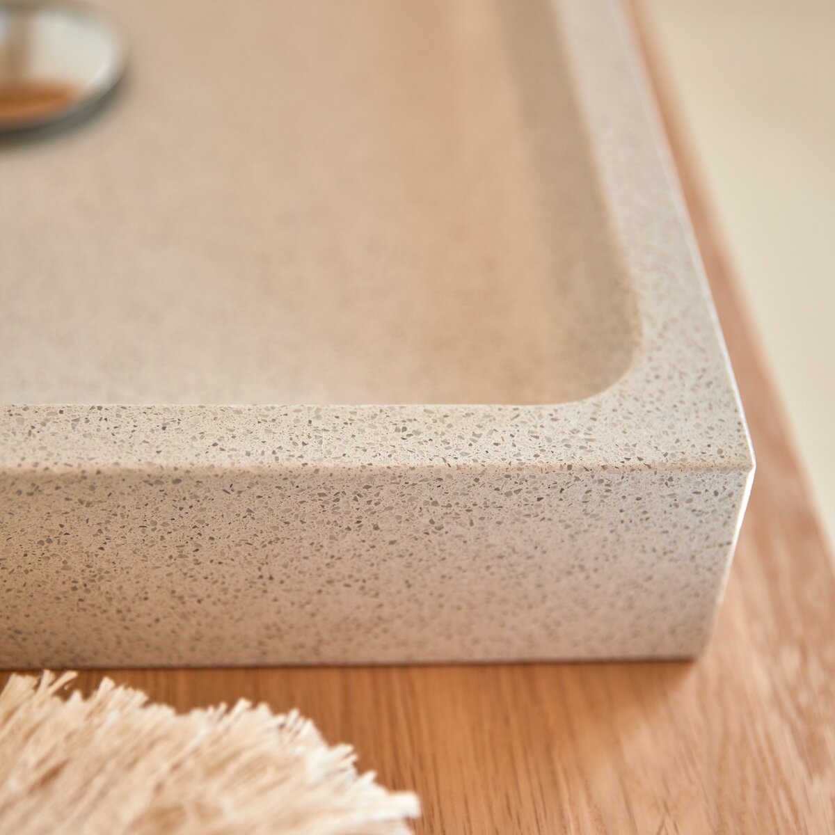 Timon - Vasque carrée en terrazzo premium White Timon - Vasque carrée en terrazzo premium White