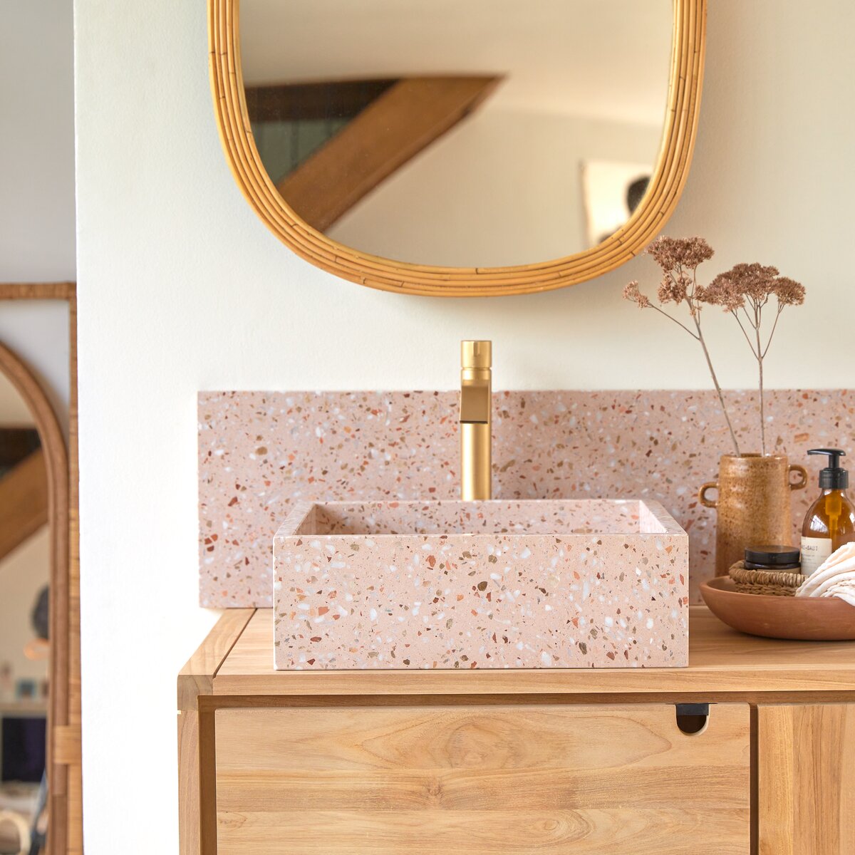 Made - Vasque carrée en terrazzo premium pink Made - Vasque carrée en terrazzo premium pink