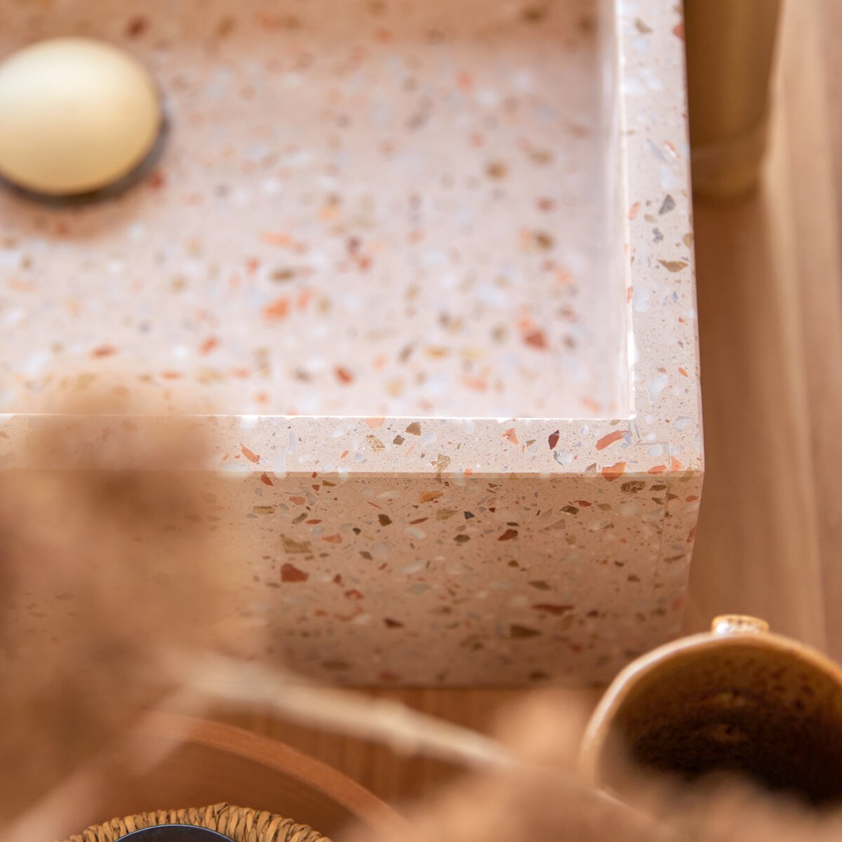 Made - Vasque carrée en terrazzo premium pink Made - Vasque carrée en terrazzo premium pink