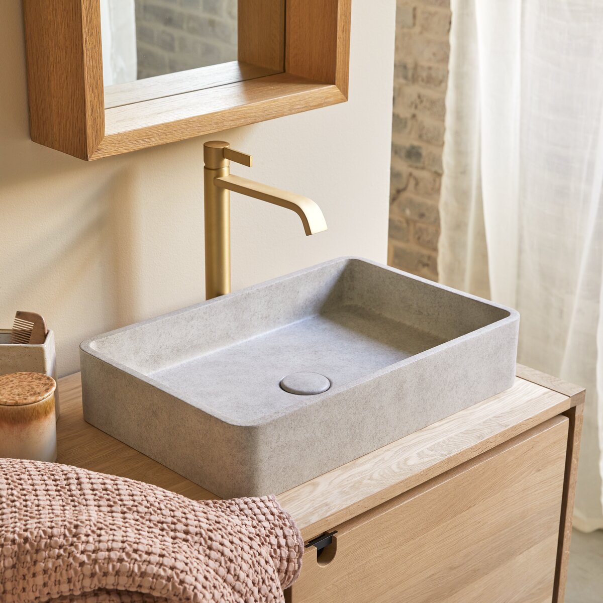 Iris - Lavabo in cemento grey Iris - Lavabo in cemento grey