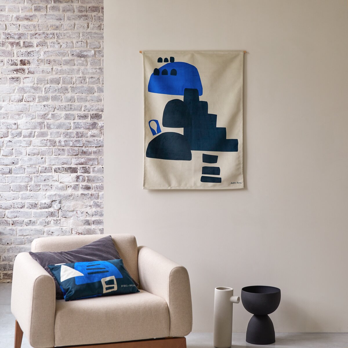 Babylone Casbah - Tenture française 65x90 cm, Blue Casbah Babylone Casbah - Tenture française 65x90 cm, Blue Casbah