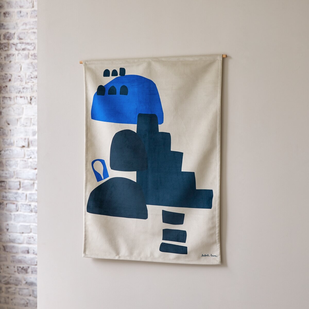 Babylone Casbah - Tenture française 65x90 cm, Blue Casbah Babylone Casbah - Tenture française 65x90 cm, Blue Casbah