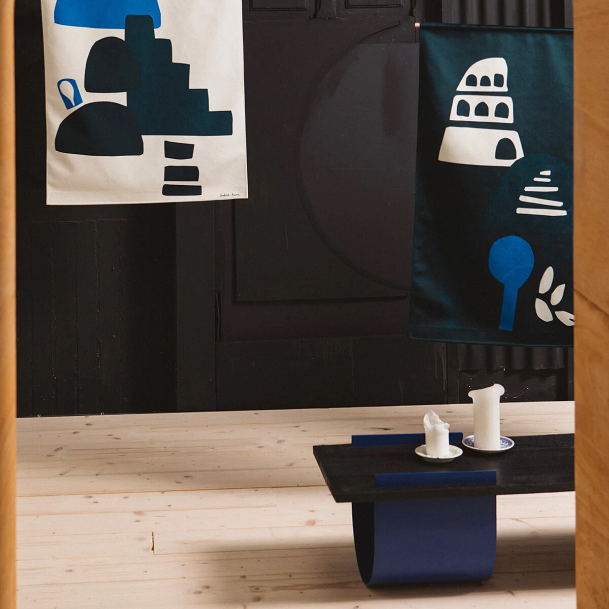 Babylone Tour - Tenture française 65x90 cm, Blue Tour Babylone Tour - Tenture française 65x90 cm, Blue Tour