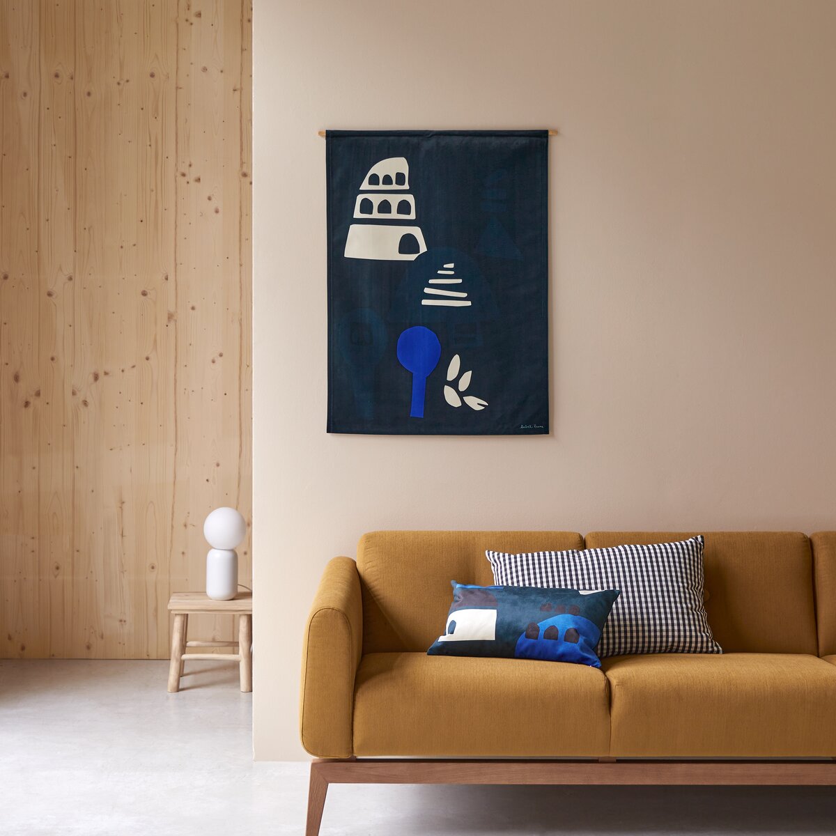 Babylone Tour - Tenture française 65x90 cm, Blue Tour Babylone Tour - Tenture française 65x90 cm, Blue Tour