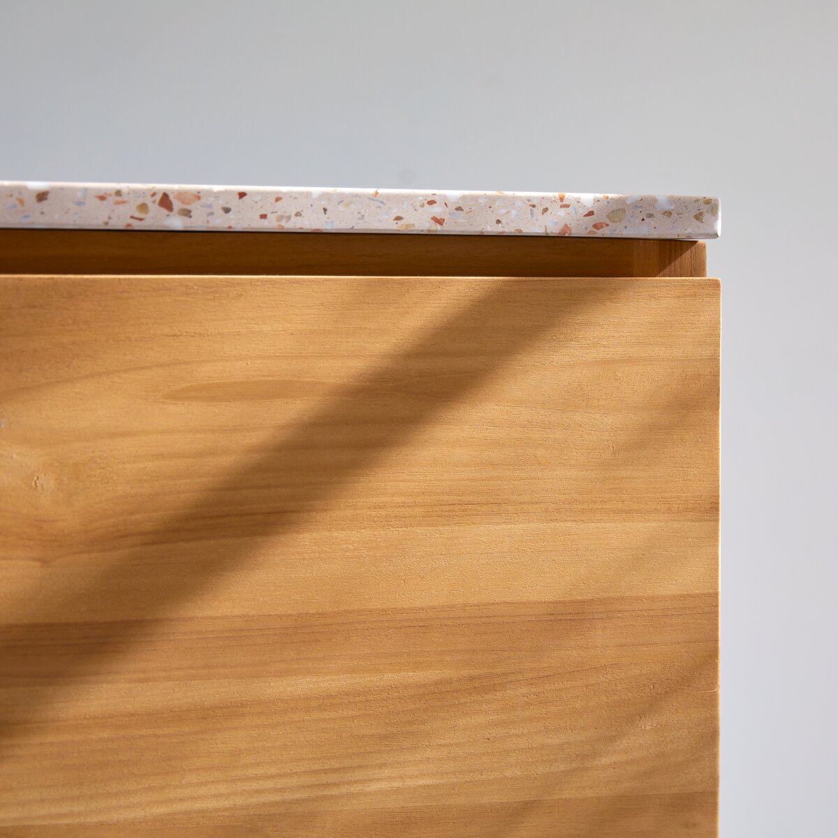 Edgar - Pink 80 cm solid teak and premium terrazzo vanity unit Edgar - Pink 80 cm solid teak and premium terrazzo vanity unit