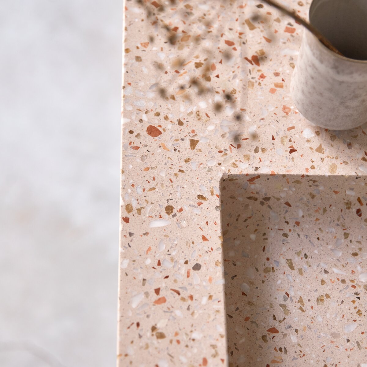 Edgar - Meuble Salle de Bain en teck massif et terrazzo premium Pink 120 cm Edgar - Meuble Salle de Bain en teck massif et terrazzo premium Pink 120 cm