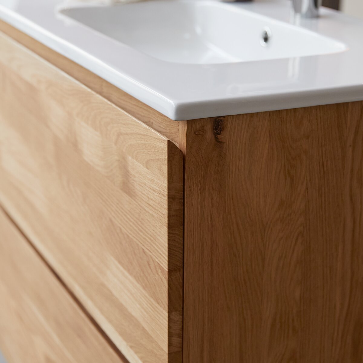 Nova - Mueble de baño de roble macizo y cerámica 80 cm Nova - Mueble de baño de roble macizo y cerámica 80 cm