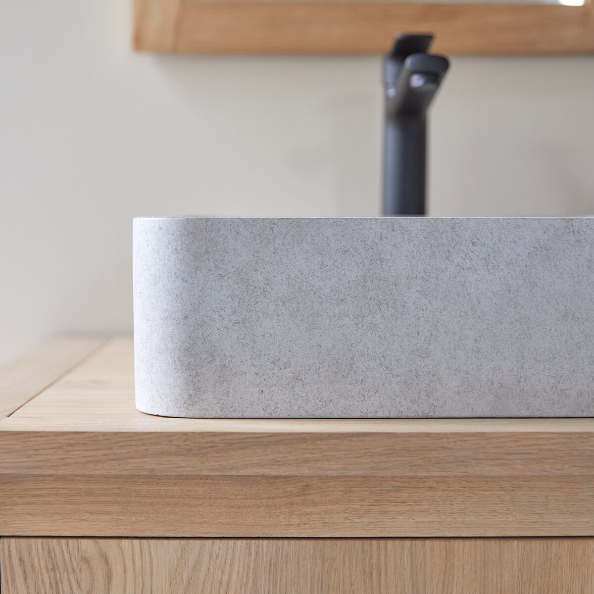Thaïs - Lavabo quadrato in cemento grey Thaïs - Lavabo quadrato in cemento grey