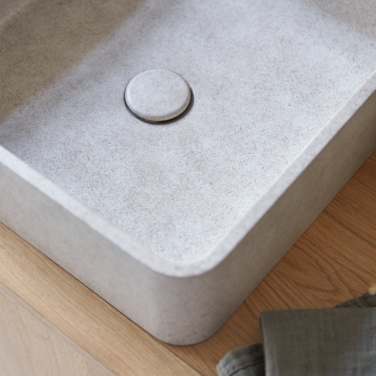 Thaïs - Lavabo quadrato in cemento grey Thaïs - Lavabo quadrato in cemento grey