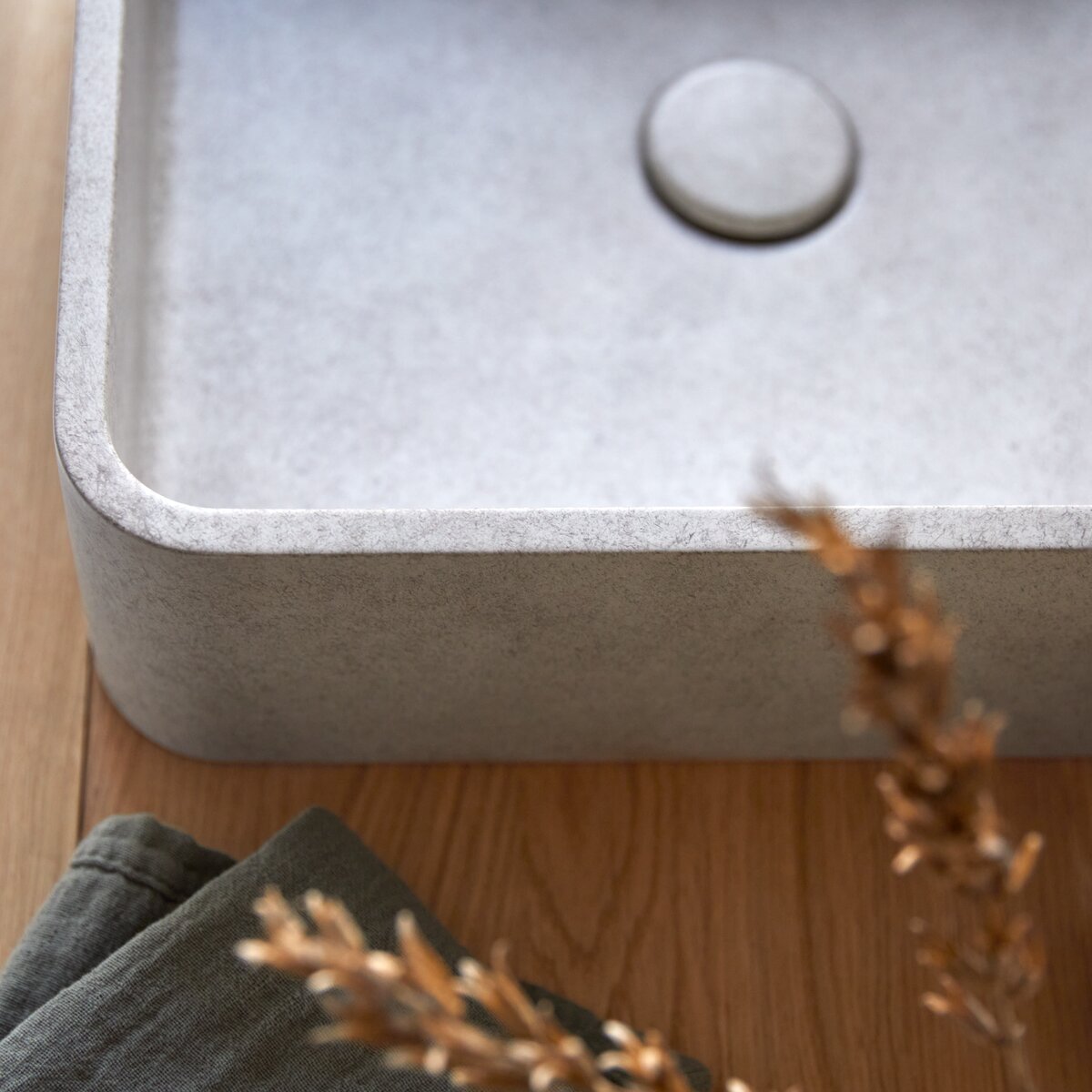 Thaïs - Lavabo quadrato in cemento grey Thaïs - Lavabo quadrato in cemento grey