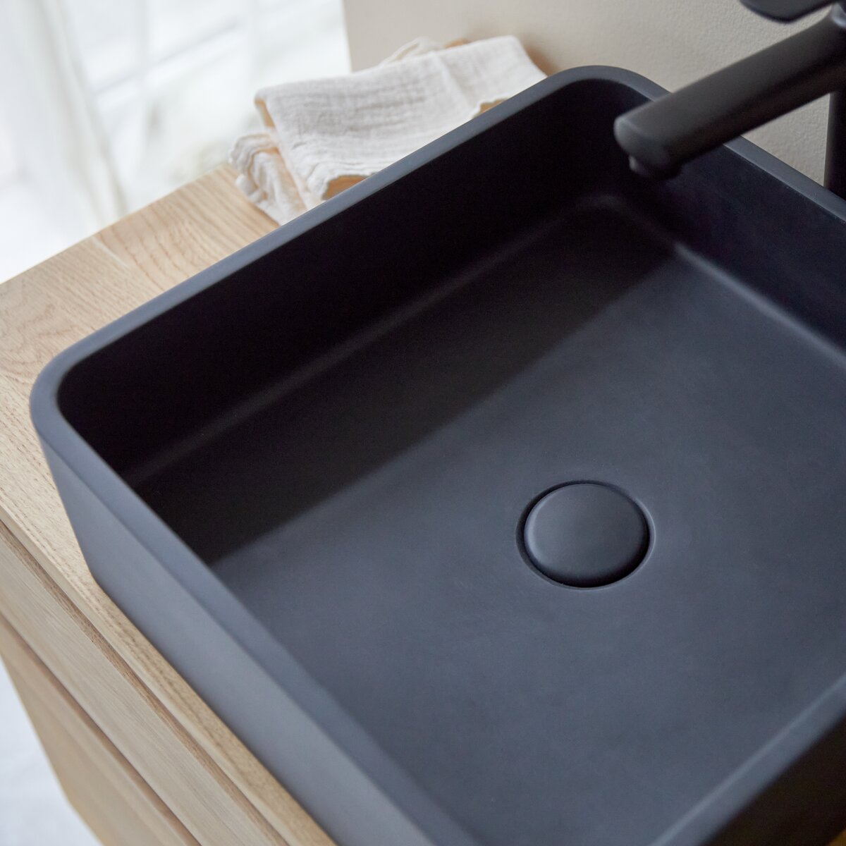 Thaïs - Lavabo quadrato in terrazzo black Thaïs - Lavabo quadrato in terrazzo black