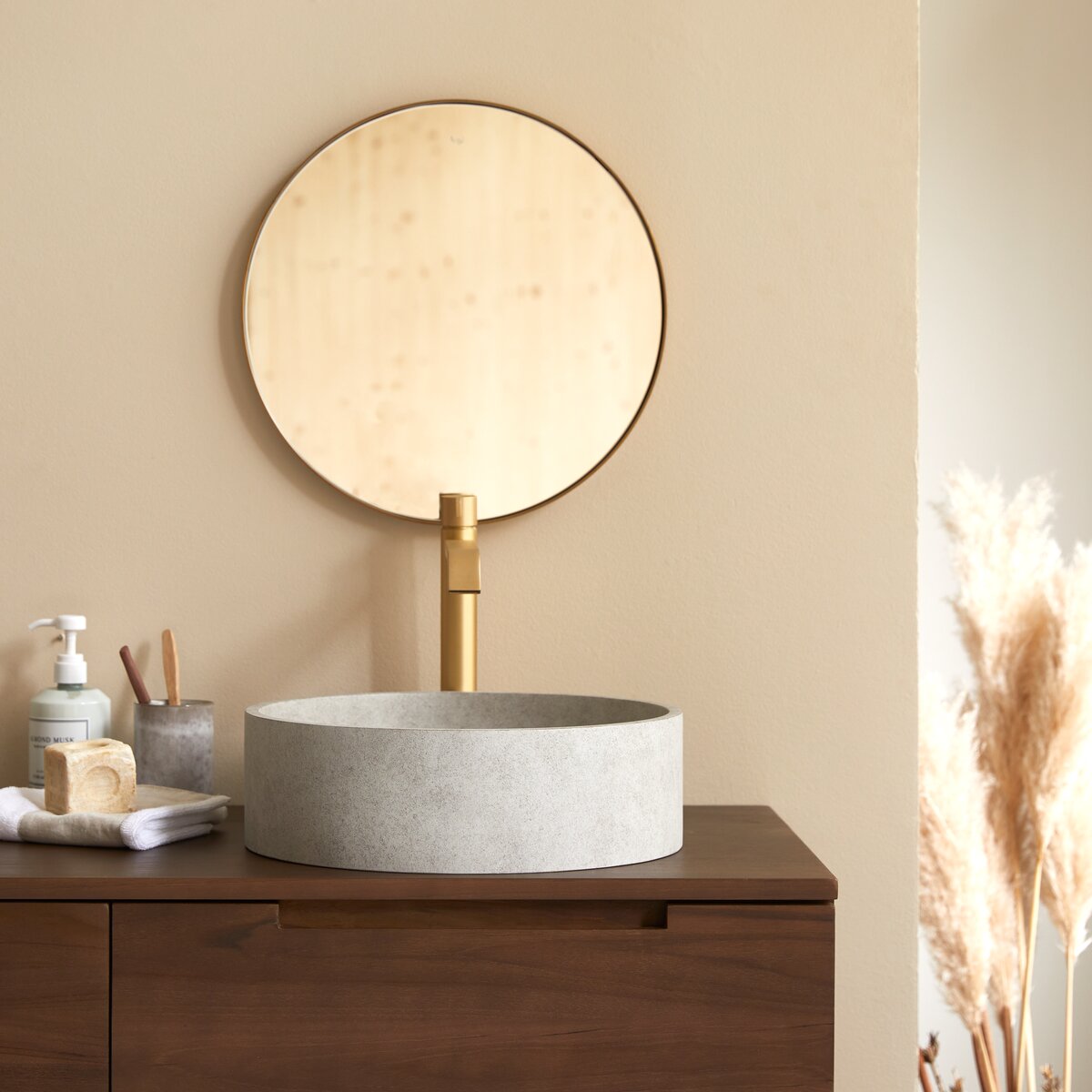 Gina - Lavabo tondo cemento grigio Gina - Lavabo tondo cemento grigio