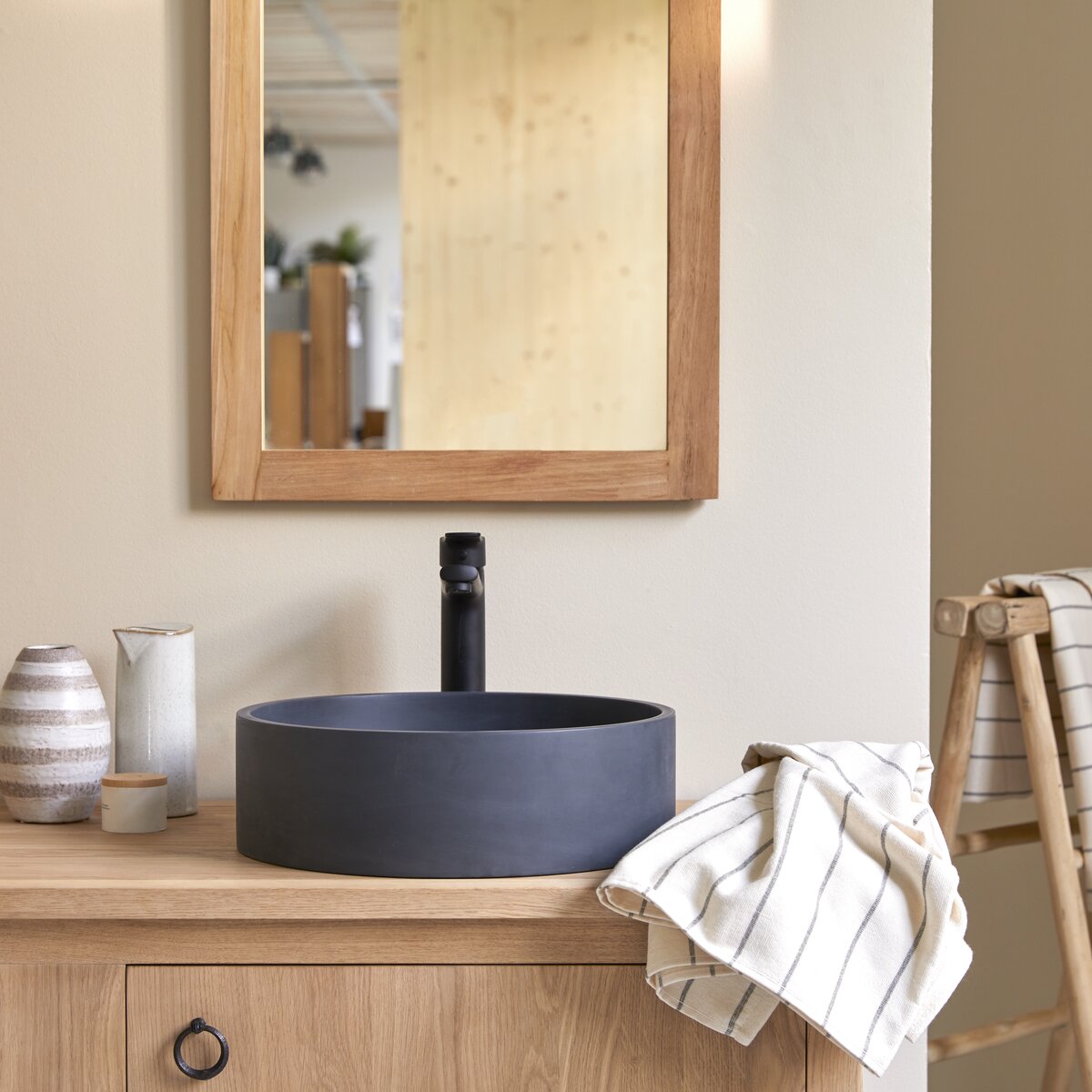 Gina - Vasque ronde en terrazzo black Gina - Vasque ronde en terrazzo black