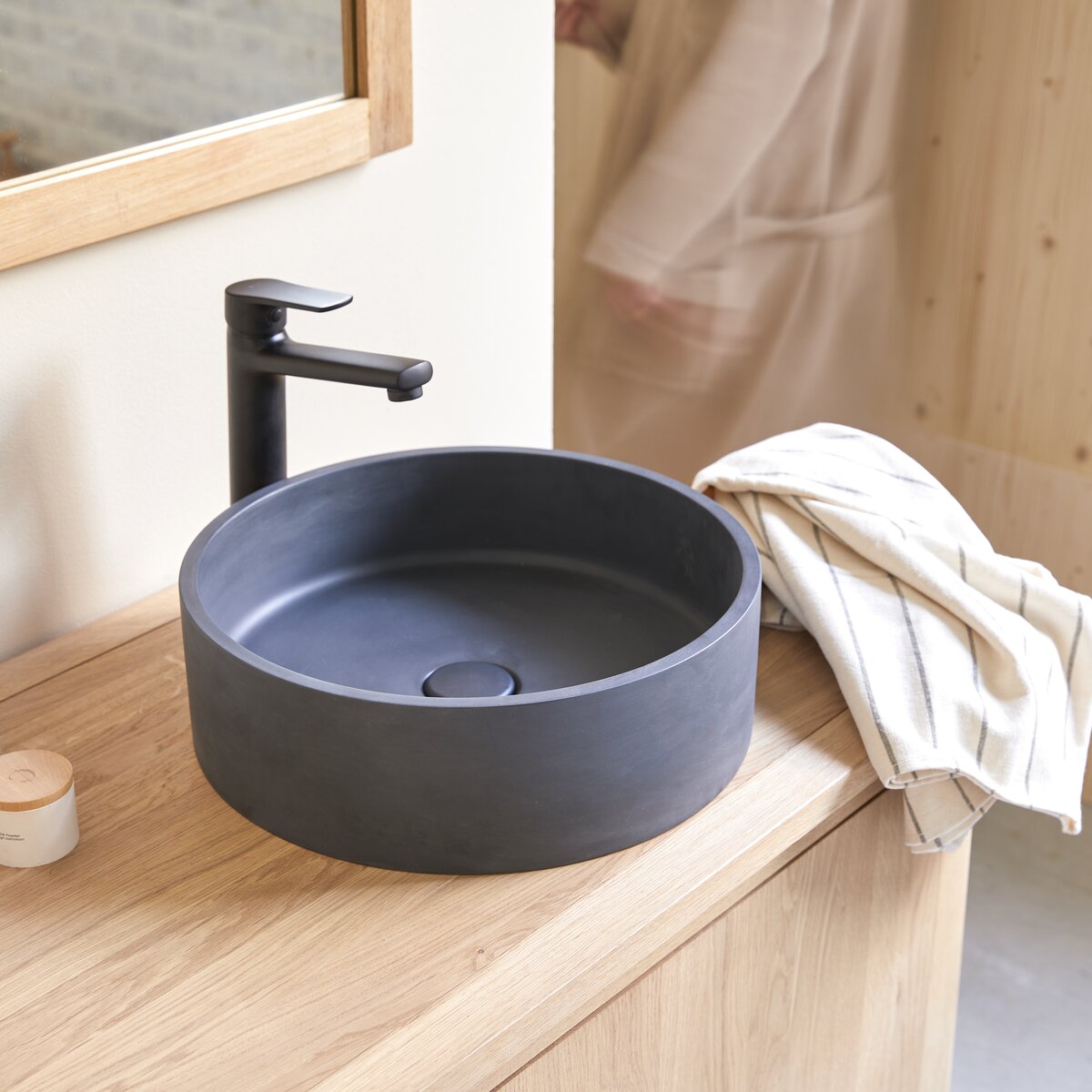 Gina - Vasque ronde en terrazzo black Gina - Vasque ronde en terrazzo black