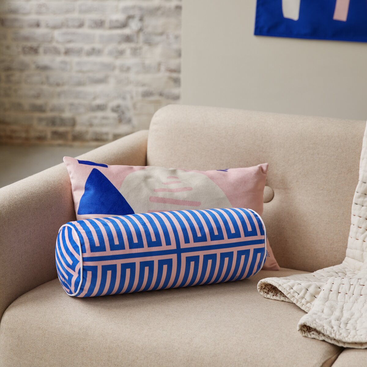 Elios - Coussin traversin français 40x15 cm, blue Elios - Coussin traversin français 40x15 cm, blue