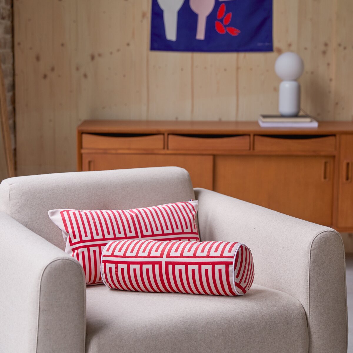 Elios - Cuscino traversino alla francese 40x15 cm, red Elios - Cuscino traversino alla francese 40x15 cm, red