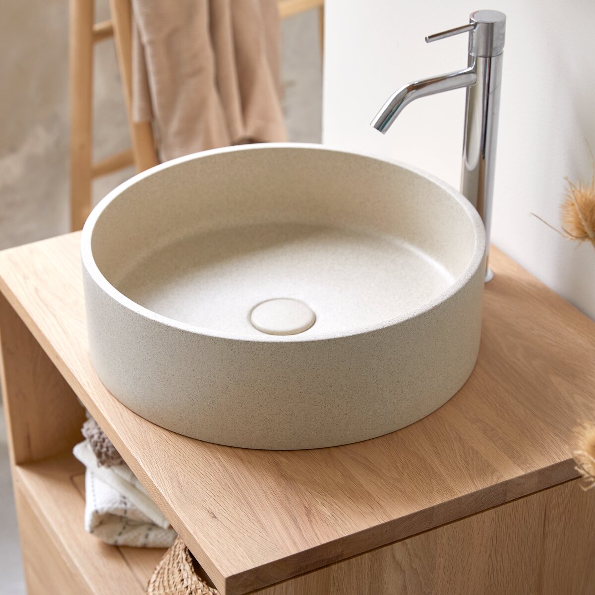 Gina - Vasque ronde en terrazzo cream Gina - Vasque ronde en terrazzo cream