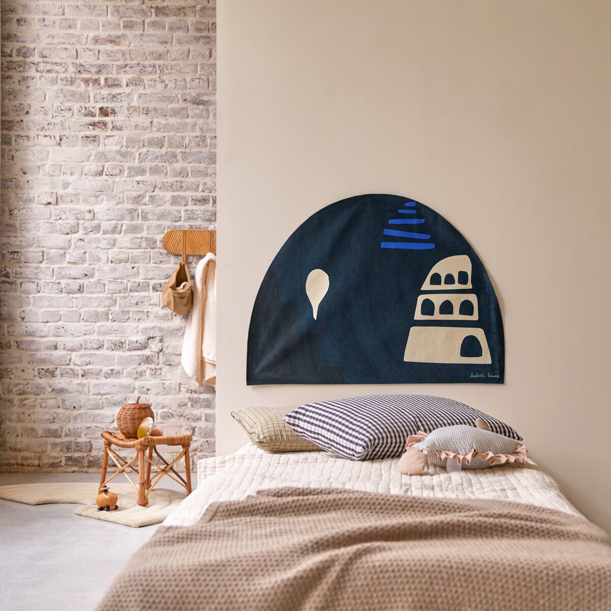 Babylone Tour - Colgadura de cabecero francesa 90x70 cm, azul Babylone Tour - Colgadura de cabecero francesa 90x70 cm, azul