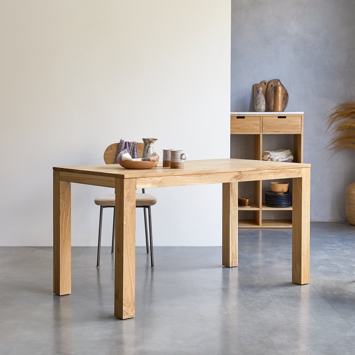 Eden - Mesa rectangular de roble macizo para 4-6 personas Eden - Mesa rectangular de roble macizo para 4-6 personas