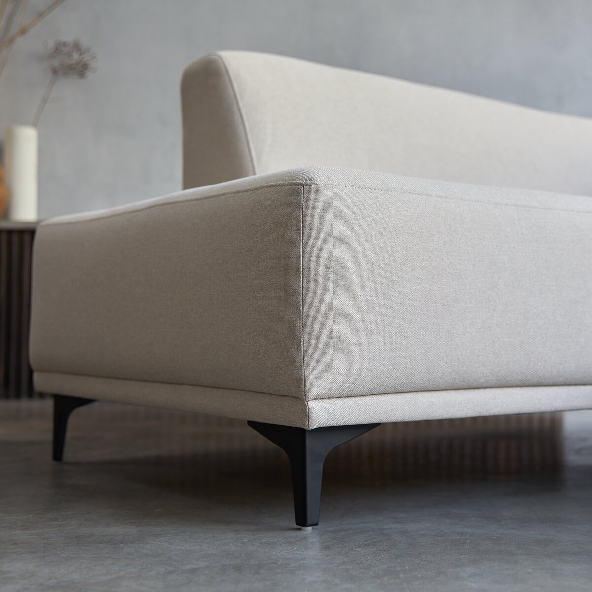 DIVANO SALOTTO MEGA SOFA IN TESSUTO ANGOLARE BEIGE CON CUSCINI