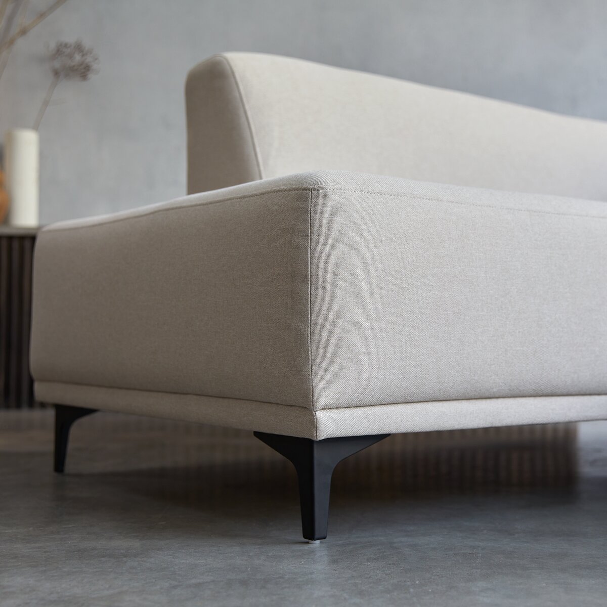 Lars - Sofa mit Ecke links und ecrufarbenem Stoffbezug 295 x 185 cm Lars - Sofa mit Ecke links und ecrufarbenem Stoffbezug 295 x 185 cm