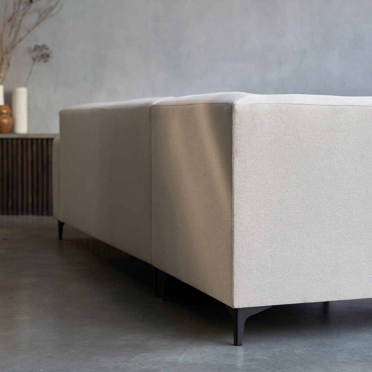 Lars - Sofa mit Ecke links und ecrufarbenem Stoffbezug 295 x 185 cm Lars - Sofa mit Ecke links und ecrufarbenem Stoffbezug 295 x 185 cm