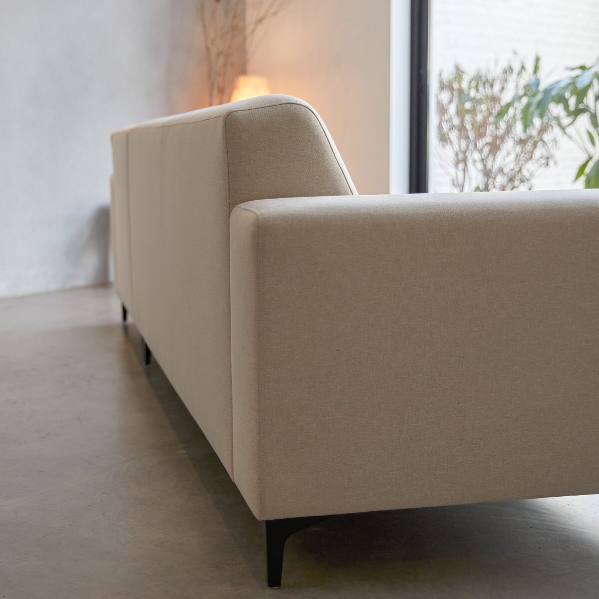 Lars - Ecksofa mit Eckelement rechts und ecrufarbenem Stoffbezug 300 x 150 cm ,5-Sitzer Lars - Ecksofa mit Eckelement rechts und ecrufarbenem Stoffbezug 300 x 150 cm ,5-Sitzer
