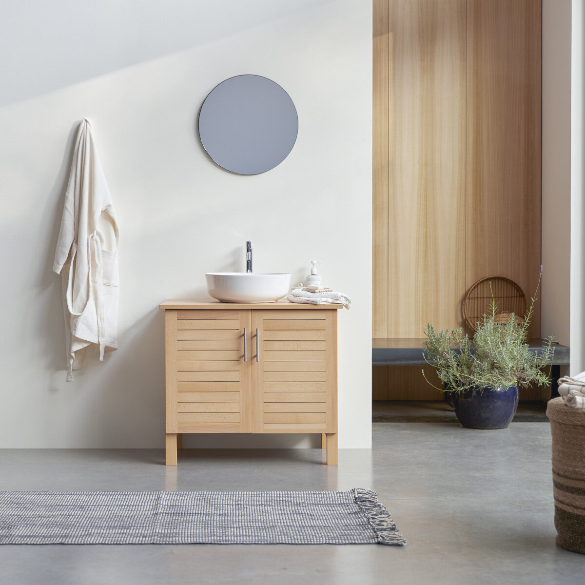 Soho - Mueble bajo lavabo de haya maciza 85 cm Soho - Mueble bajo lavabo de haya maciza 85 cm