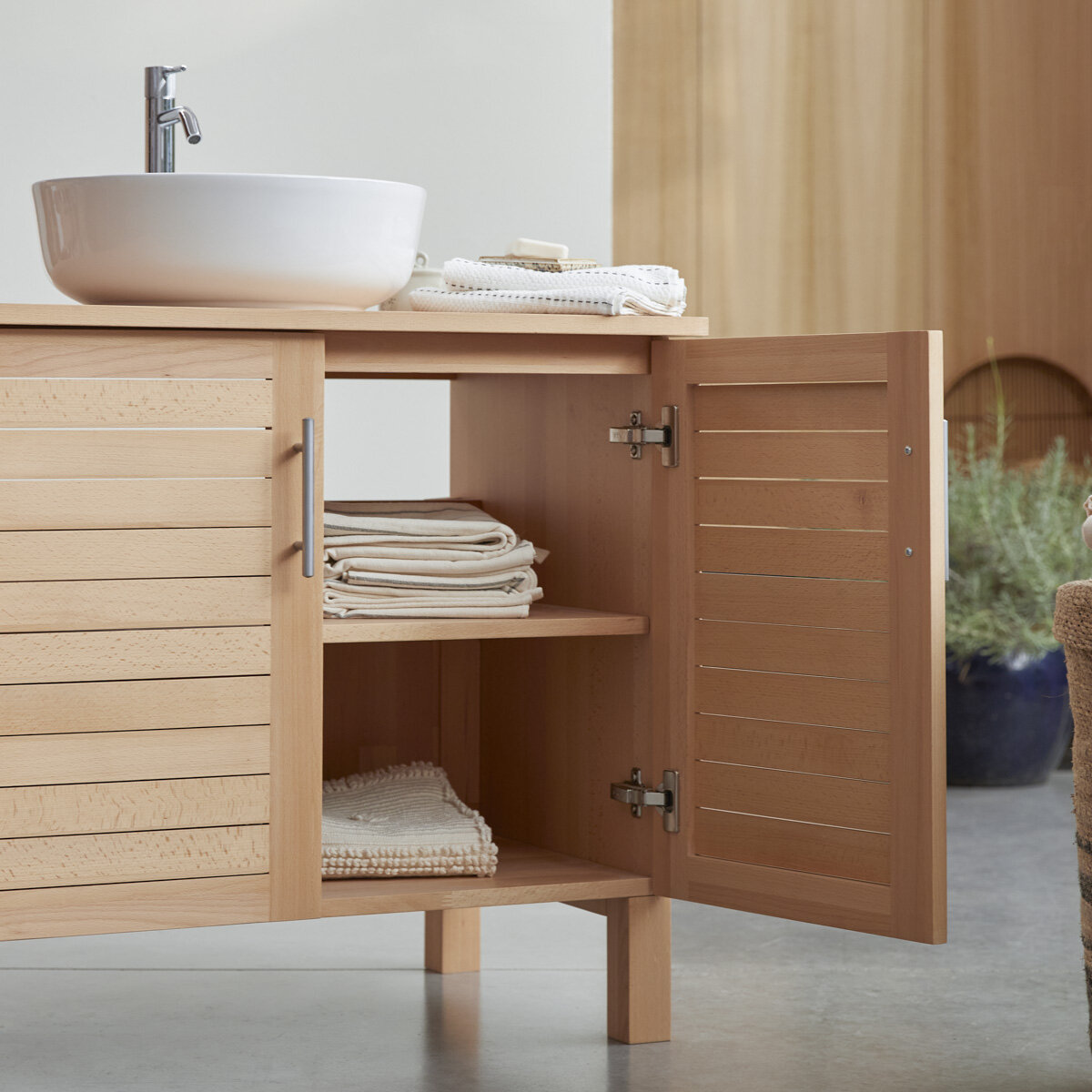 Soho - Waschtisch aus massivem Buchenholz 85 cm Soho - Waschtisch aus massivem Buchenholz 85 cm