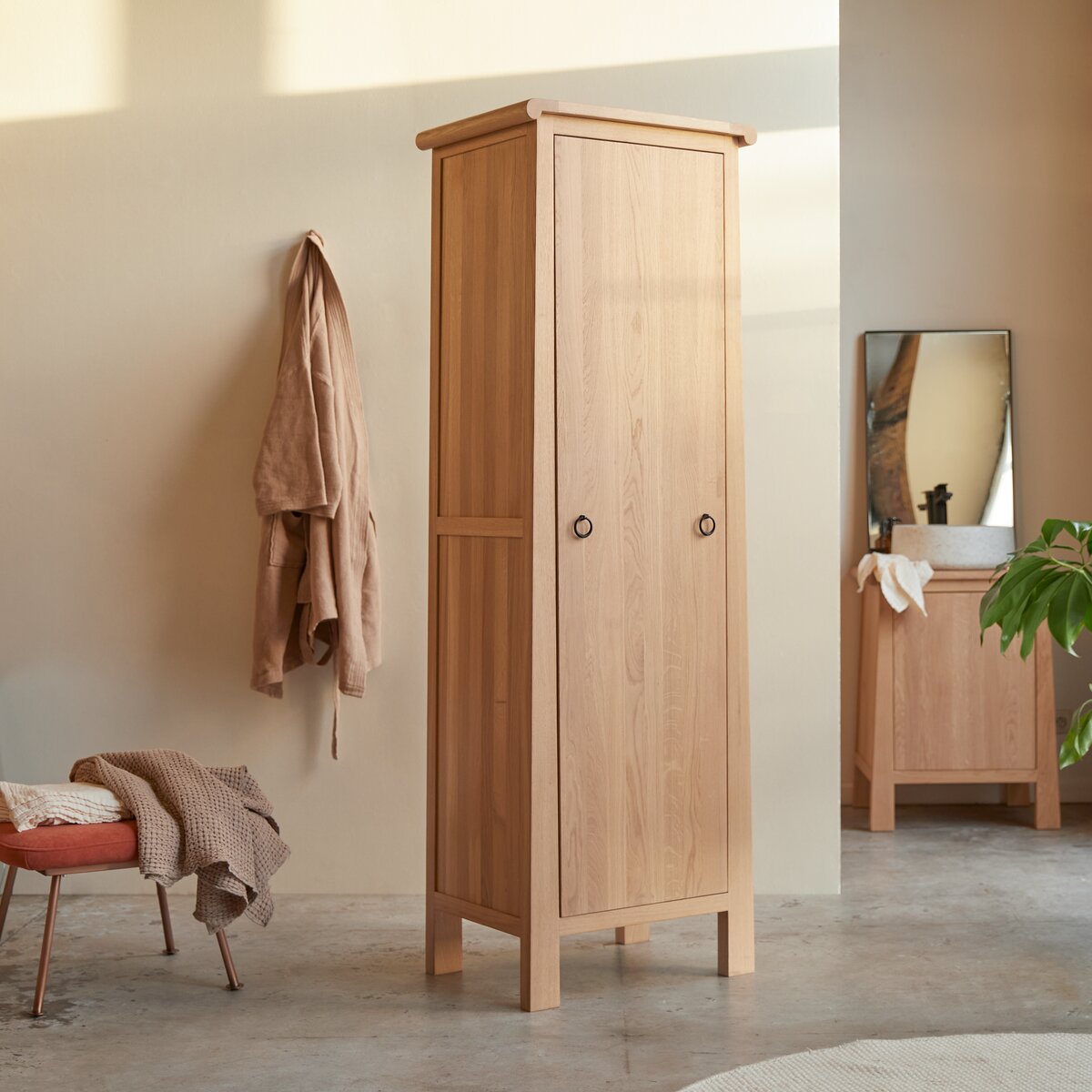 Tall shallow deals bathroom cabinet