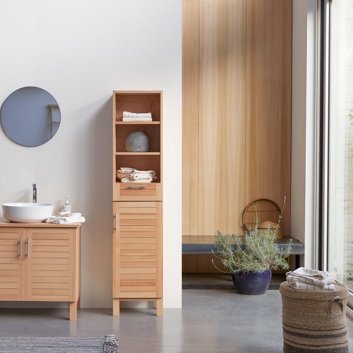 Soho - Solid beech tall bathroom cabinet Soho - Solid beech tall bathroom cabinet
