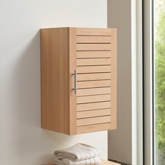 Armario alto simple en teca - Mueble de almacenamiento Cuarto de baño  Minimalys - Tikamoon