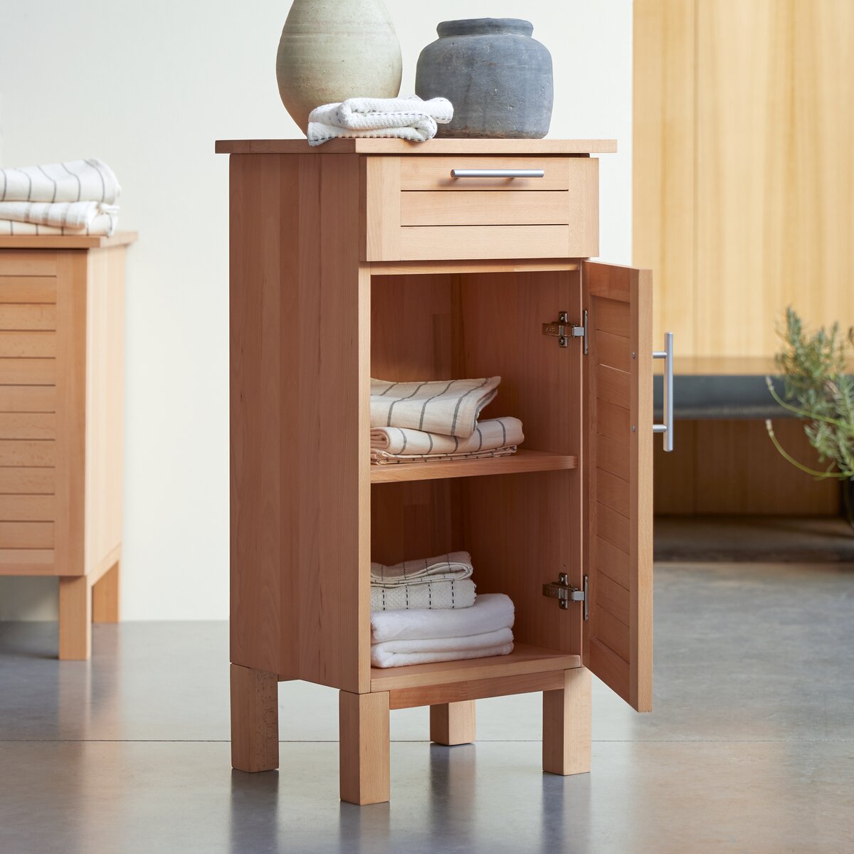 Modular beech storage units - Bathroom furniture - Tikamoon