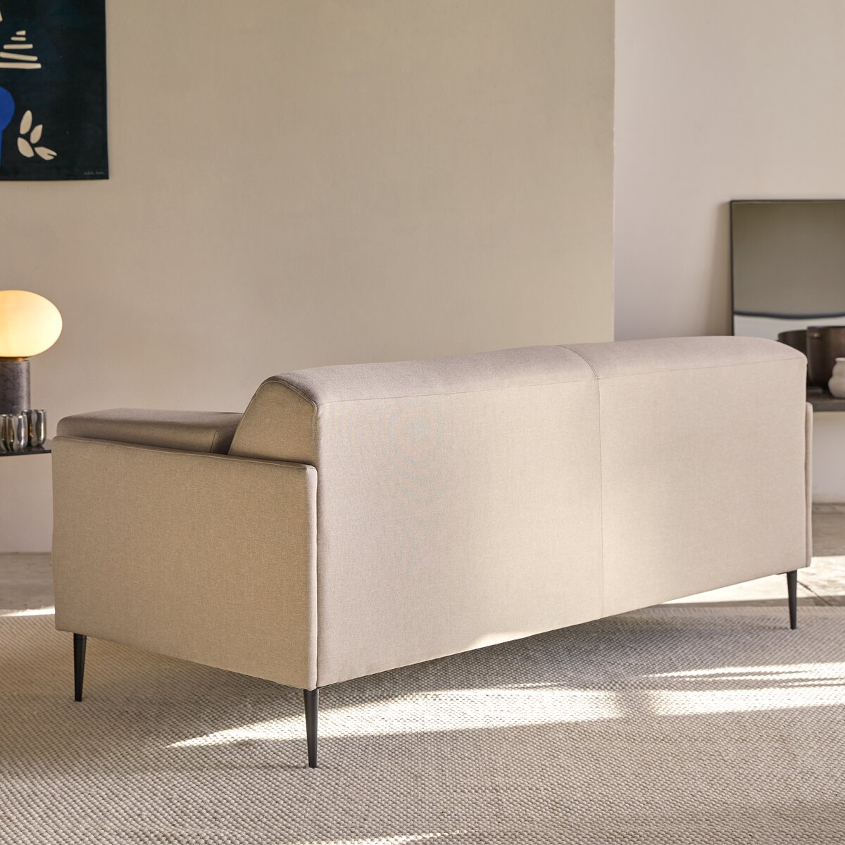 Finn - 3-Sitzer-Sofa mit ecrufarbenem Stoffbezug Finn - 3-Sitzer-Sofa mit ecrufarbenem Stoffbezug